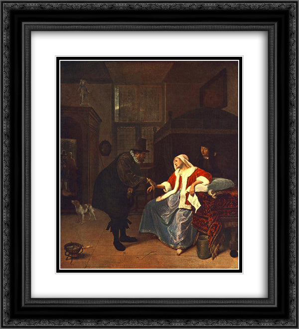 Love Sickness 20x22 Black Ornate Wood Framed Art Print Poster with Double Matting by Steen, Jan