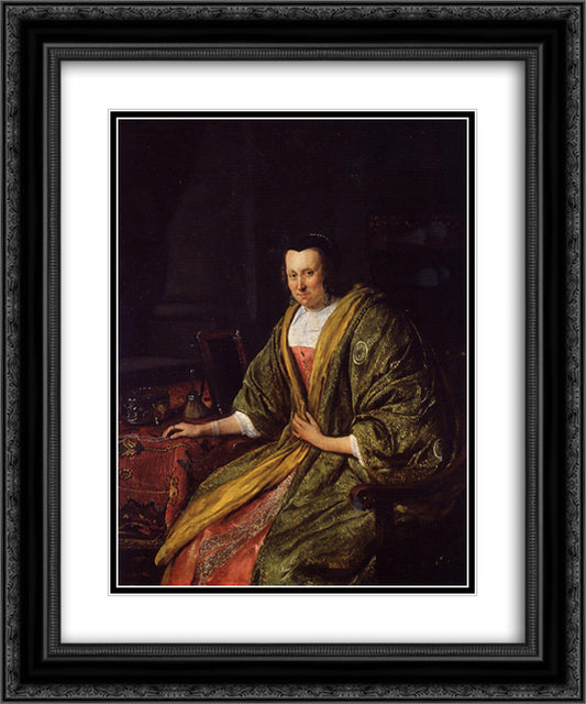 Portrait of Geertruy Gael, Second Wife of Gerrit Gerritsz Schouten 20x24 Black Ornate Wood Framed Art Print Poster with Double Matting by Steen, Jan