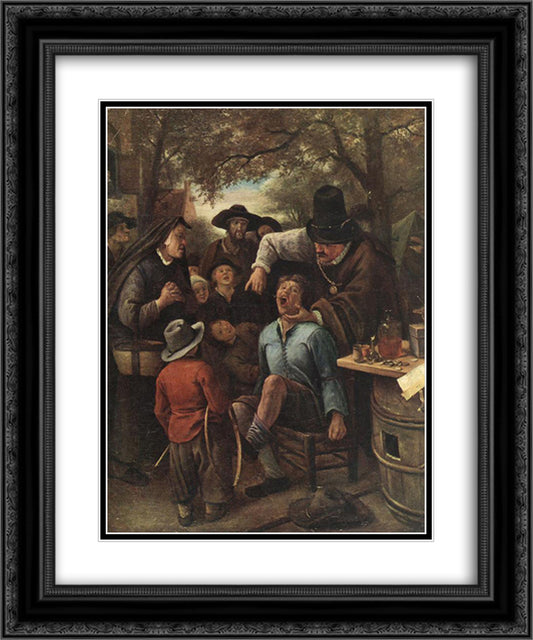 Quackdoctor 20x24 Black Ornate Wood Framed Art Print Poster with Double Matting by Steen, Jan