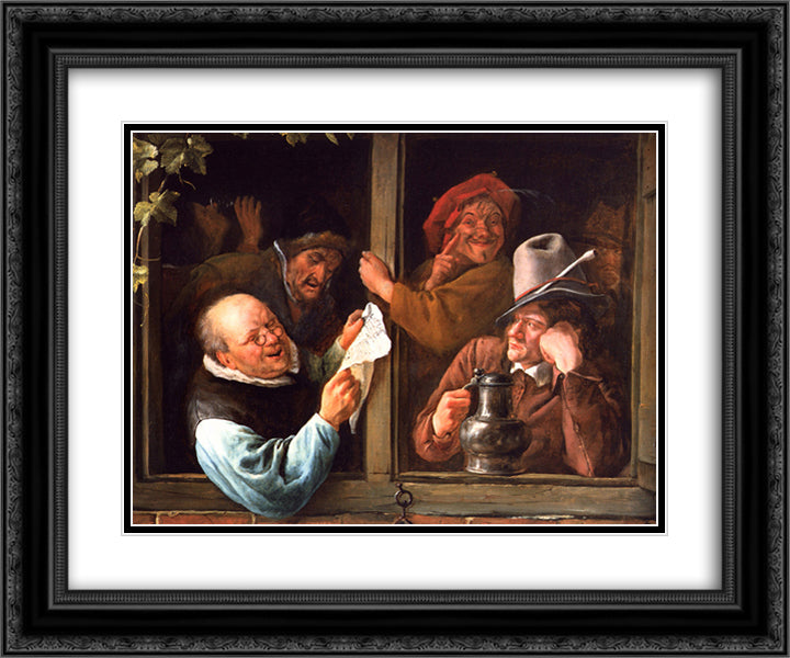 Rhetoricians 24x20 Black Ornate Wood Framed Art Print Poster with Double Matting by Steen, Jan