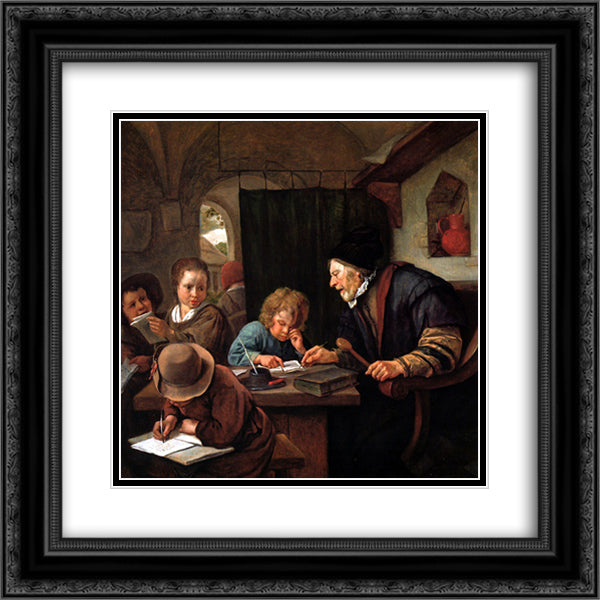 School teacher 20x20 Black Ornate Wood Framed Art Print Poster with Double Matting by Steen, Jan