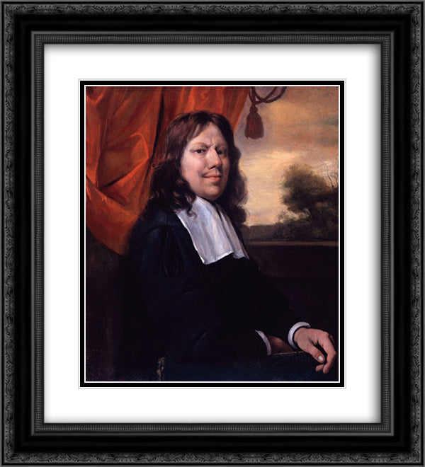 Self-portrait 20x22 Black Ornate Wood Framed Art Print Poster with Double Matting by Steen, Jan