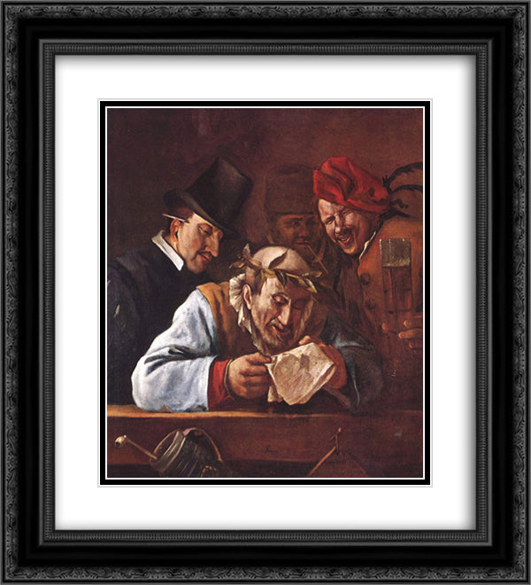 Winning speaker 20x22 Black Ornate Wood Framed Art Print Poster with Double Matting by Steen, Jan