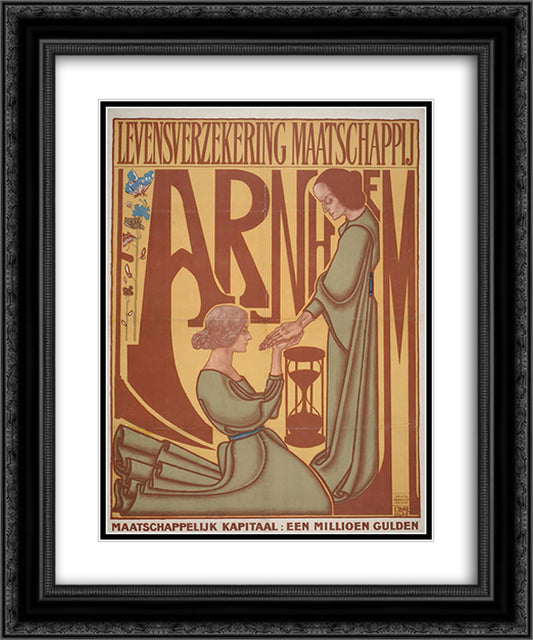 Arnhem Life Insurance Company 20x24 Black Ornate Wood Framed Art Print Poster with Double Matting by Toorop, Jan