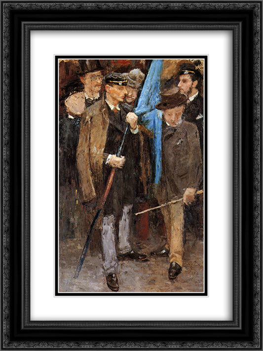 Brussels students 18x24 Black Ornate Wood Framed Art Print Poster with Double Matting by Toorop, Jan