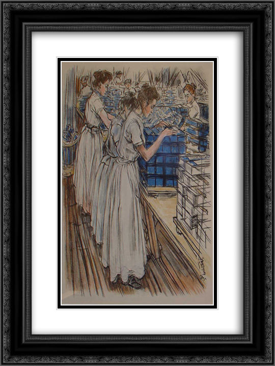 Candle factory 18x24 Black Ornate Wood Framed Art Print Poster with Double Matting by Toorop, Jan