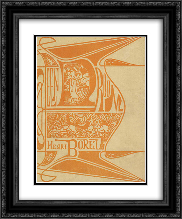 Cover for 'A dream' by Henri Borel 20x24 Black Ornate Wood Framed Art Print Poster with Double Matting by Toorop, Jan