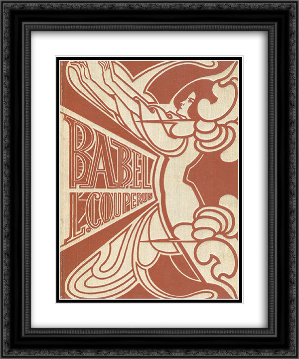 Cover for 'Babel' by Louis Couperus 20x24 Black Ornate Wood Framed Art Print Poster with Double Matting by Toorop, Jan