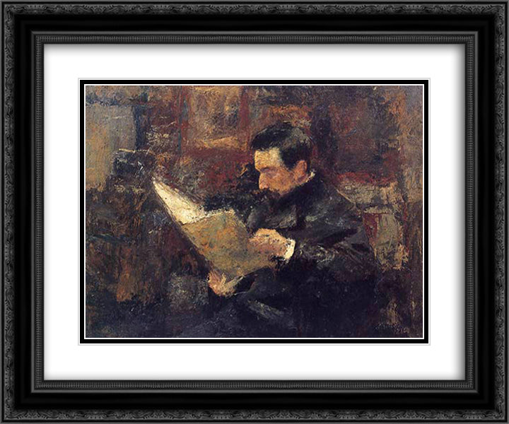 Edmond Picard 24x20 Black Ornate Wood Framed Art Print Poster with Double Matting by Toorop, Jan