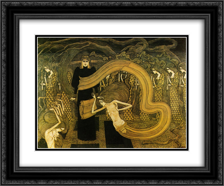 Fatality 24x20 Black Ornate Wood Framed Art Print Poster with Double Matting by Toorop, Jan