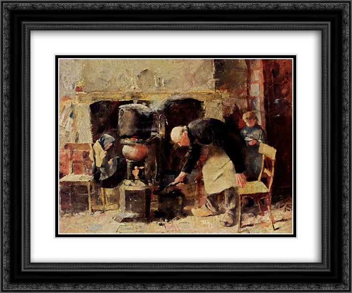 Preparing The Meal 24x20 Black Ornate Wood Framed Art Print Poster with Double Matting by Toorop, Jan