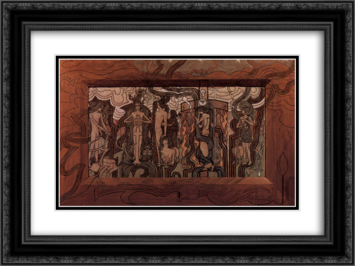 Song of the Times 24x18 Black Ornate Wood Framed Art Print Poster with Double Matting by Toorop, Jan