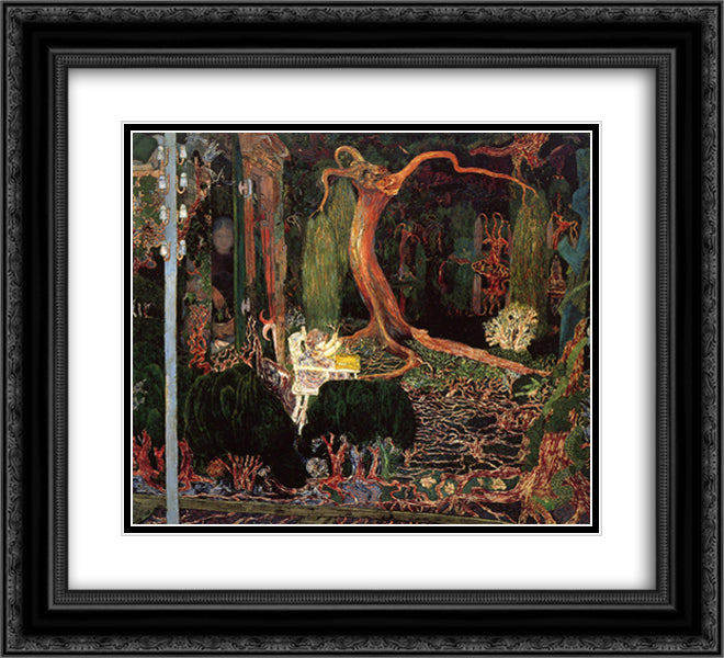 The new generation 22x20 Black Ornate Wood Framed Art Print Poster with Double Matting by Toorop, Jan