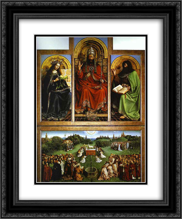 God the Father 20x24 Black Ornate Wood Framed Art Print Poster with Double Matting by van Eyck, Jan