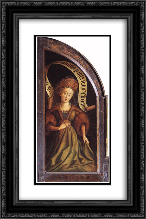 The Cumaean Sibyl 16x24 Black Ornate Wood Framed Art Print Poster with Double Matting by van Eyck, Jan