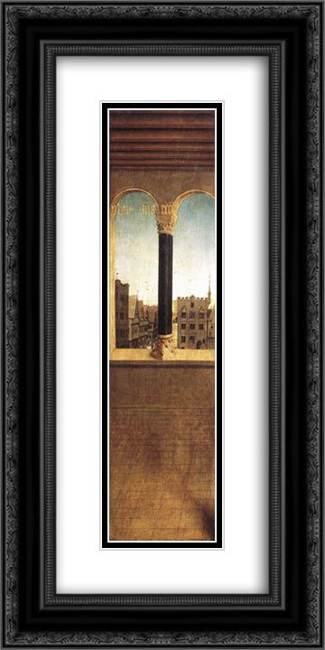 The Ghent Altarpiece (detail) 12x24 Black Ornate Wood Framed Art Print Poster with Double Matting by van Eyck, Jan