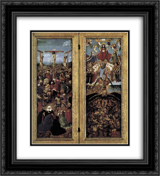 The Last Judgment (detail) 20x22 Black Ornate Wood Framed Art Print Poster with Double Matting by van Eyck, Jan