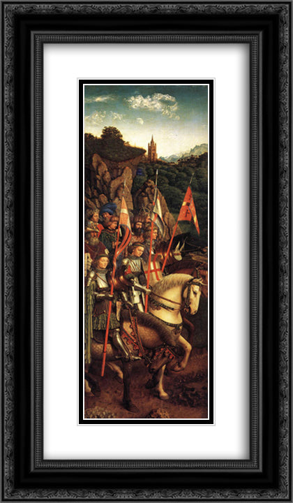 The Soldiers of Christ 14x24 Black Ornate Wood Framed Art Print Poster with Double Matting by van Eyck, Jan