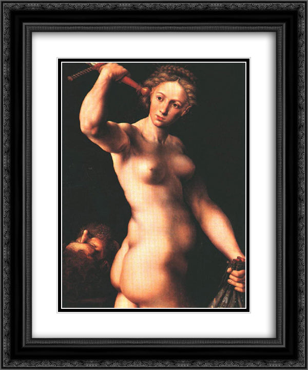 Judith 20x24 Black Ornate Wood Framed Art Print Poster with Double Matting by Hemessen, Jan van
