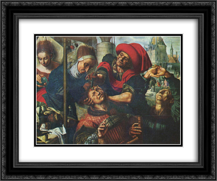 The Surgeon 24x20 Black Ornate Wood Framed Art Print Poster with Double Matting by Hemessen, Jan van