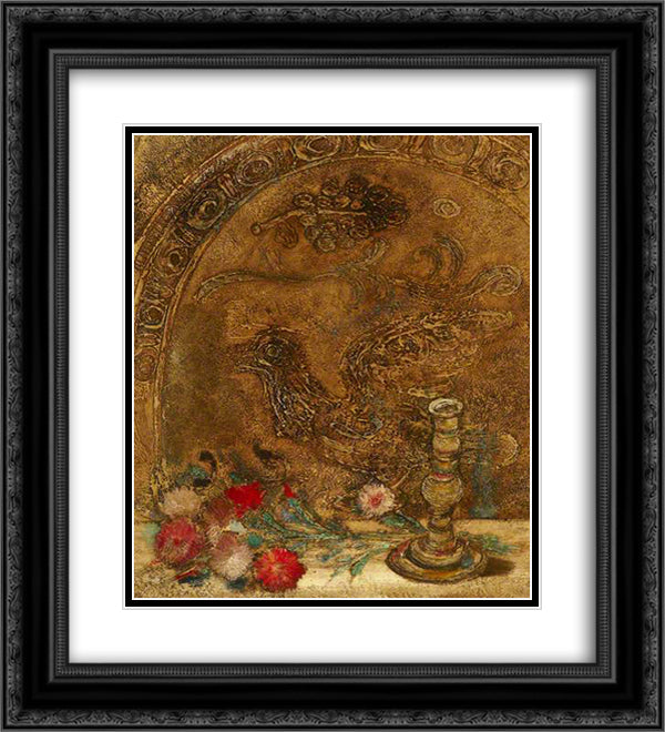 Still Life 20x22 Black Ornate Wood Framed Art Print Poster with Double Matting by Adler, Jankel