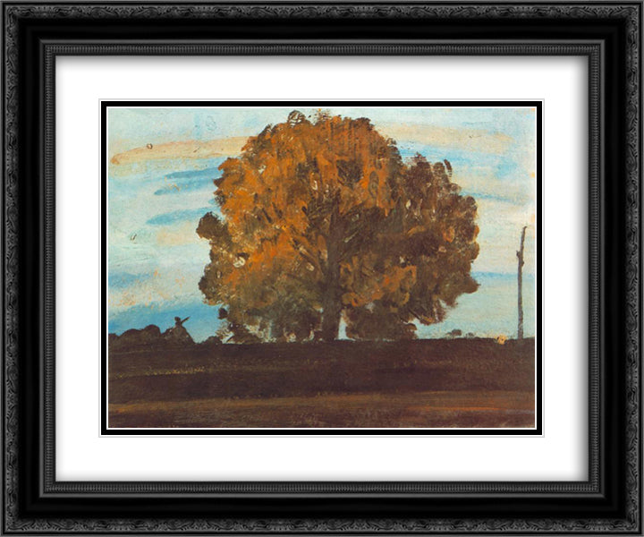 Great Tree at Martely 24x20 Black Ornate Wood Framed Art Print Poster with Double Matting by Tornyai, Janos