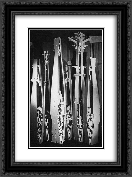 Cluster de bouteilles 18x24 Black Ornate Wood Framed Art Print Poster with Double Matting by Serpan, Jaroslav