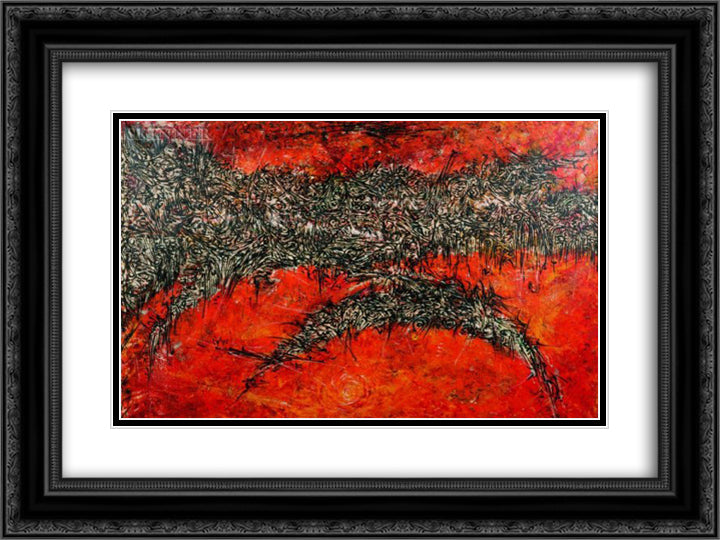 Waanswu 24x18 Black Ornate Wood Framed Art Print Poster with Double Matting by Serpan, Jaroslav