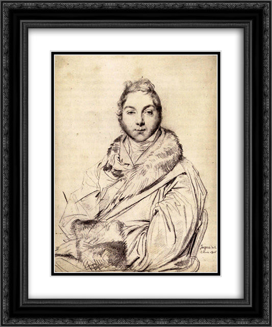 Alexander Baillie 20x24 Black Ornate Wood Framed Art Print Poster with Double Matting by Ingres, Jean Auguste Dominique