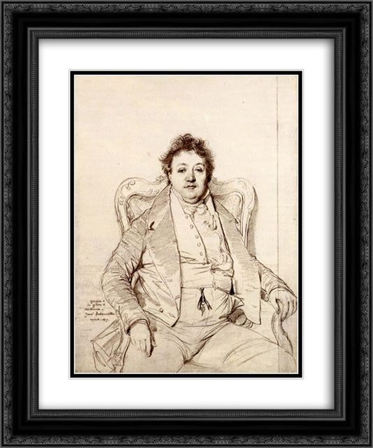 Charles Thevenin 20x24 Black Ornate Wood Framed Art Print Poster with Double Matting by Ingres, Jean Auguste Dominique