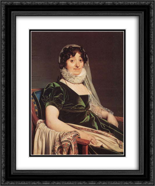 Comtes de Tournon, nee Genevieve de Seytres Caumont 20x24 Black Ornate Wood Framed Art Print Poster with Double Matting by Ingres, Jean Auguste Dominique