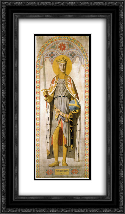 Duke Ferdinand-Philippe of Orleans, as St. Ferdinand of Castile 14x24 Black Ornate Wood Framed Art Print Poster with Double Matting by Ingres, Jean Auguste Dominique