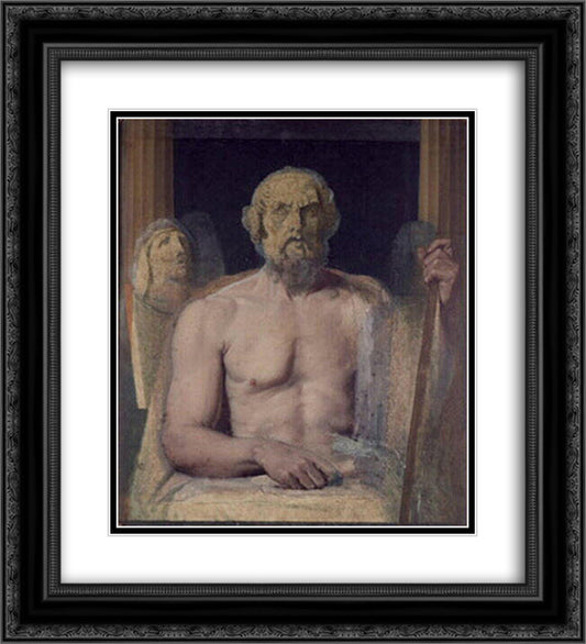 Homer and Orpheus 20x22 Black Ornate Wood Framed Art Print Poster with Double Matting by Ingres, Jean Auguste Dominique