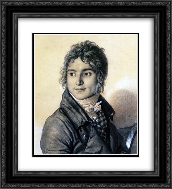 Jean Charles Auguste Simon 20x22 Black Ornate Wood Framed Art Print Poster with Double Matting by Ingres, Jean Auguste Dominique