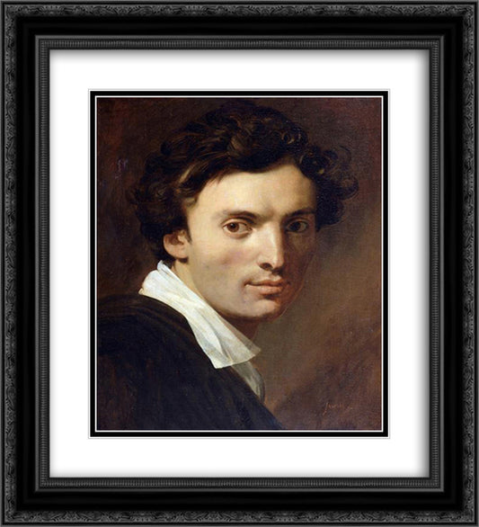 Jean Pierre Cortot 20x22 Black Ornate Wood Framed Art Print Poster with Double Matting by Ingres, Jean Auguste Dominique