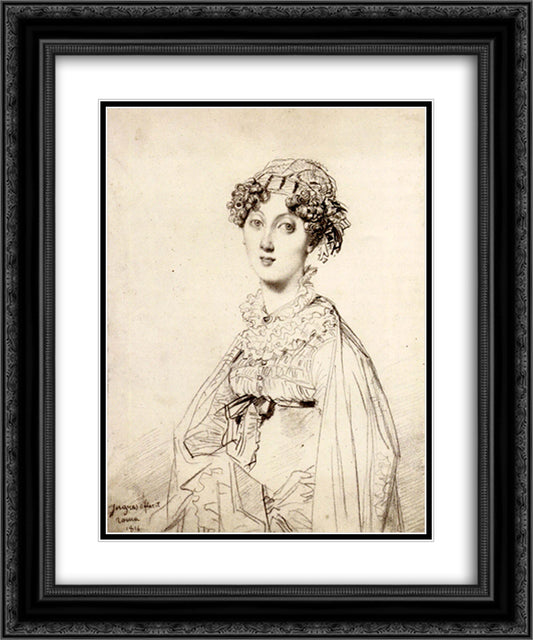 Lady William Henry Cavendish Bentinck, born Lady Mary Acheson I 20x24 Black Ornate Wood Framed Art Print Poster with Double Matting by Ingres, Jean Auguste Dominique