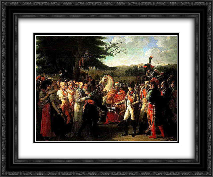 Napoleon receives the keys of Vienna 24x20 Black Ornate Wood Framed Art Print Poster with Double Matting by Ingres, Jean Auguste Dominique