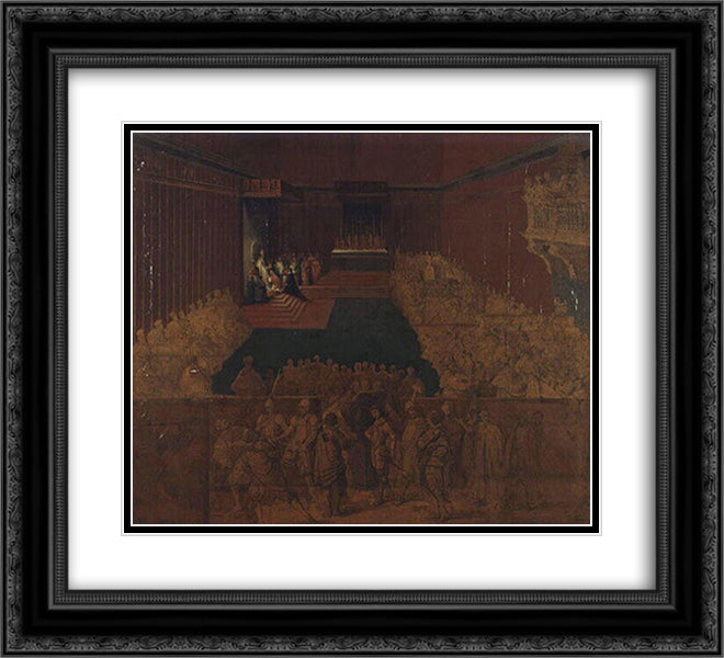 Nomination by Pope Urban VIII Barberini, Taddeo 22x20 Black Ornate Wood Framed Art Print Poster with Double Matting by Ingres, Jean Auguste Dominique