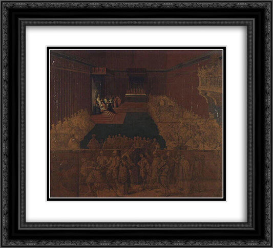 Nomination by Pope Urban VIII Barberini, Taddeo 22x20 Black Ornate Wood Framed Art Print Poster with Double Matting by Ingres, Jean Auguste Dominique