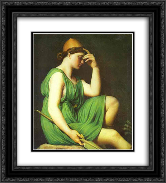 Odysseus. Study for the Triumph of Homer 20x22 Black Ornate Wood Framed Art Print Poster with Double Matting by Ingres, Jean Auguste Dominique