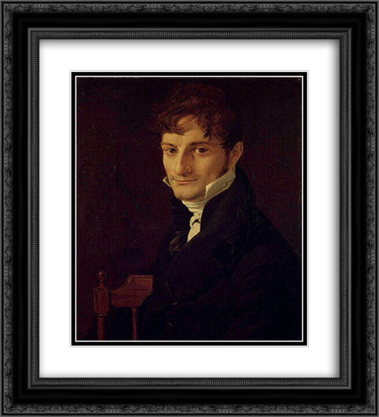 Portrait Belveze 20x22 Black Ornate Wood Framed Art Print Poster with Double Matting by Ingres, Jean Auguste Dominique