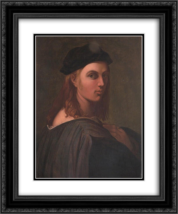 Portrait of Bindo Altoviti 20x24 Black Ornate Wood Framed Art Print Poster with Double Matting by Ingres, Jean Auguste Dominique