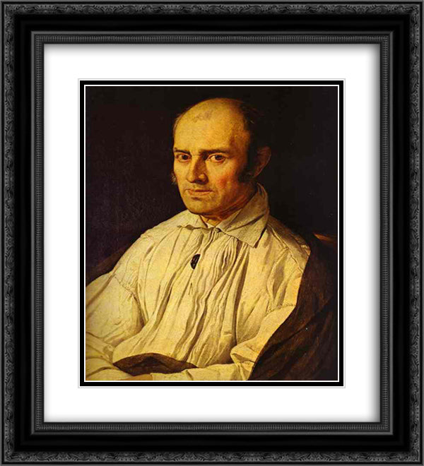 Portrait of Frederic Desmarais 20x22 Black Ornate Wood Framed Art Print Poster with Double Matting by Ingres, Jean Auguste Dominique