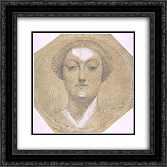 Portrait of Isabella Hittorff 20x20 Black Ornate Wood Framed Art Print Poster with Double Matting by Ingres, Jean Auguste Dominique