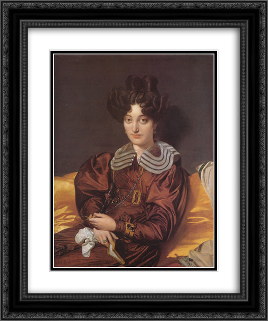 Portrait of Madame Marcotte de Sainte-Marie 20x24 Black Ornate Wood Framed Art Print Poster with Double Matting by Ingres, Jean Auguste Dominique