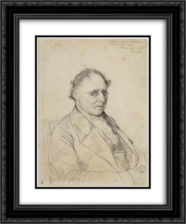Portrait of Sir Drack 20x24 Black Ornate Wood Framed Art Print Poster with Double Matting by Ingres, Jean Auguste Dominique