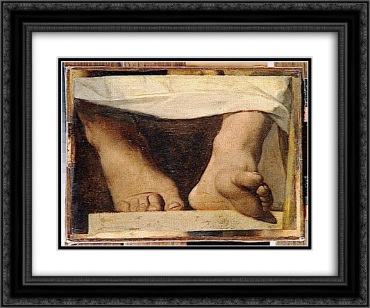 Study for the Apotheosis of Homer, Homer's feet 24x20 Black Ornate Wood Framed Art Print Poster with Double Matting by Ingres, Jean Auguste Dominique