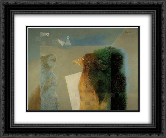 Cruel Game of Chess 24x20 Black Ornate Wood Framed Art Print Poster with Double Matting by Jean David