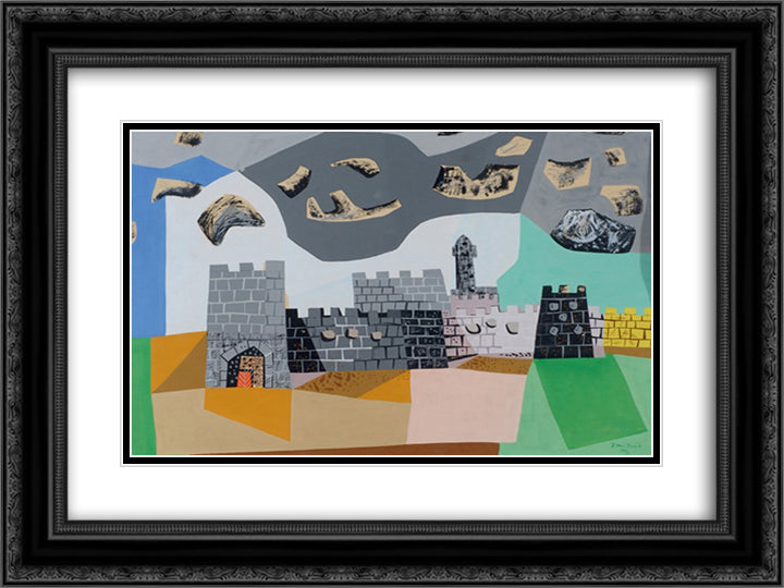 Jerusalem 24x18 Black Ornate Wood Framed Art Print Poster with Double Matting by Jean David