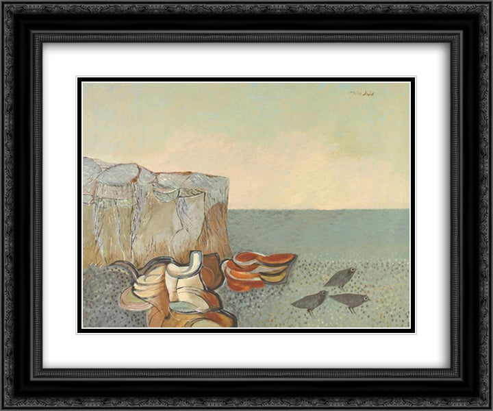 Marine Landscape 24x20 Black Ornate Wood Framed Art Print Poster with Double Matting by Jean David